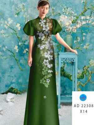 Vải Áo Dài Hoa In 3D AD 22308 23